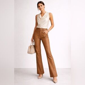 Bianco Textured Tan Pants